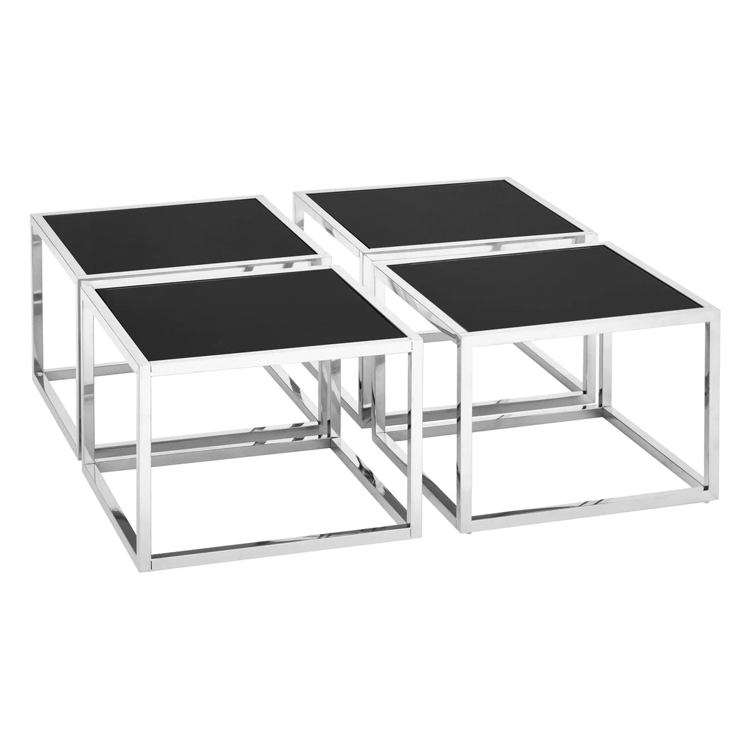 Hatton Silver Coffee Table And Stools Set Studio 55