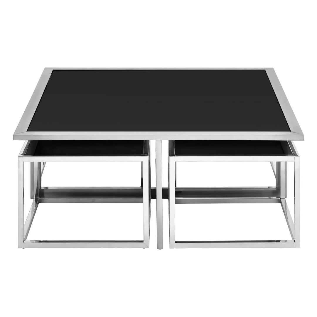 Hatton Silver Coffee Table And Stools Set Studio 55