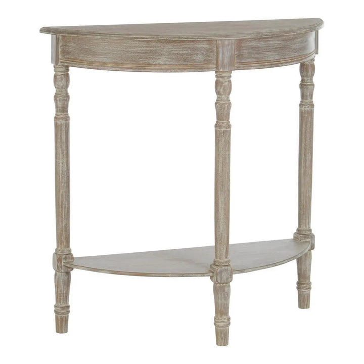 Harlow Half Moon Natural Pine Wood Console Table Studio 55