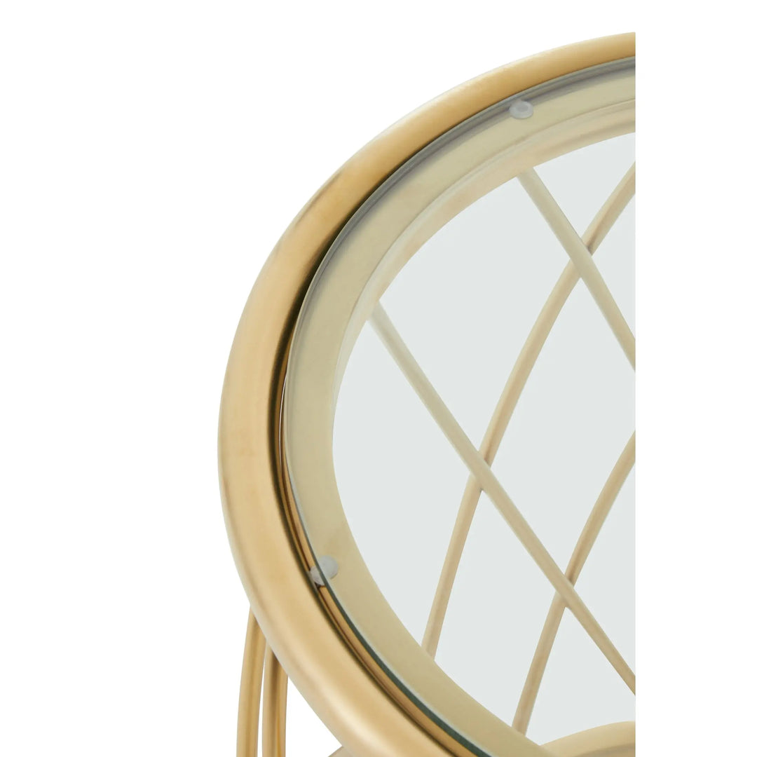 Adley Gold Round Glass Side Table Studio 55