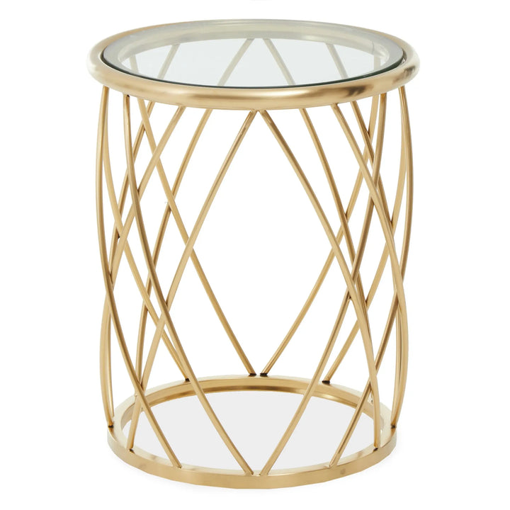 Adley Gold Round Glass Side Table Studio 55