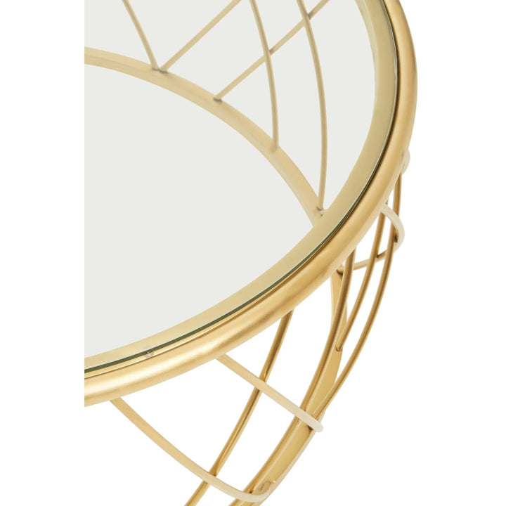 Adley Gold Round Coffee Table with Clear Glass Studio 55