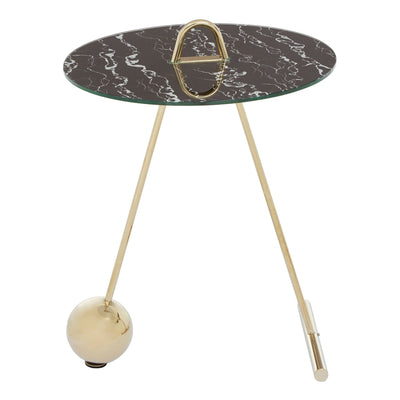 Orelia Black Marble Effect End Table with Gold Legs Studio 55