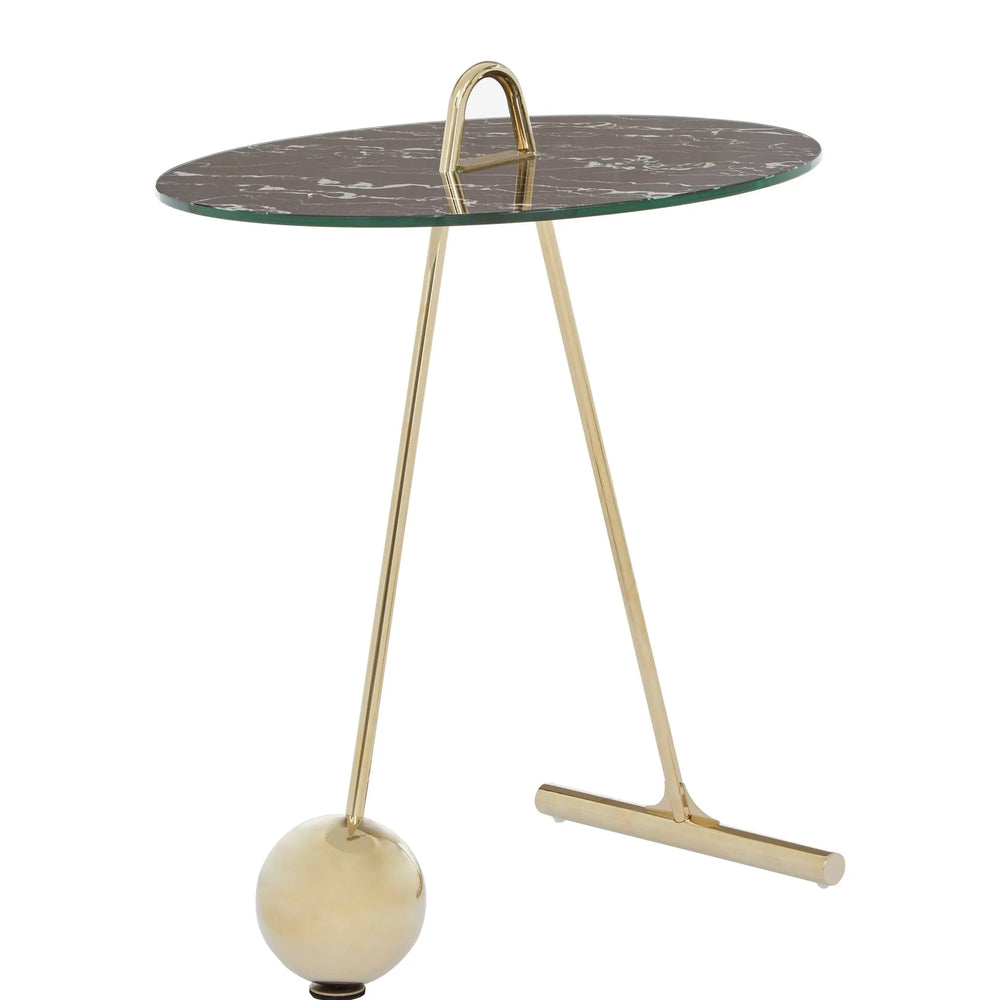 Orelia Black Marble Effect End Table with Gold Legs Studio 55