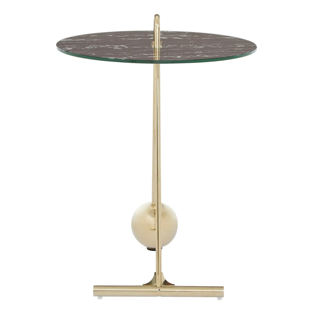 Orelia Black Marble Effect End Table with Gold Legs Studio 55
