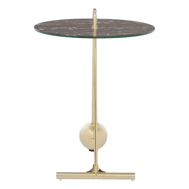 Orelia Black Marble Effect End Table with Gold Legs Studio 55