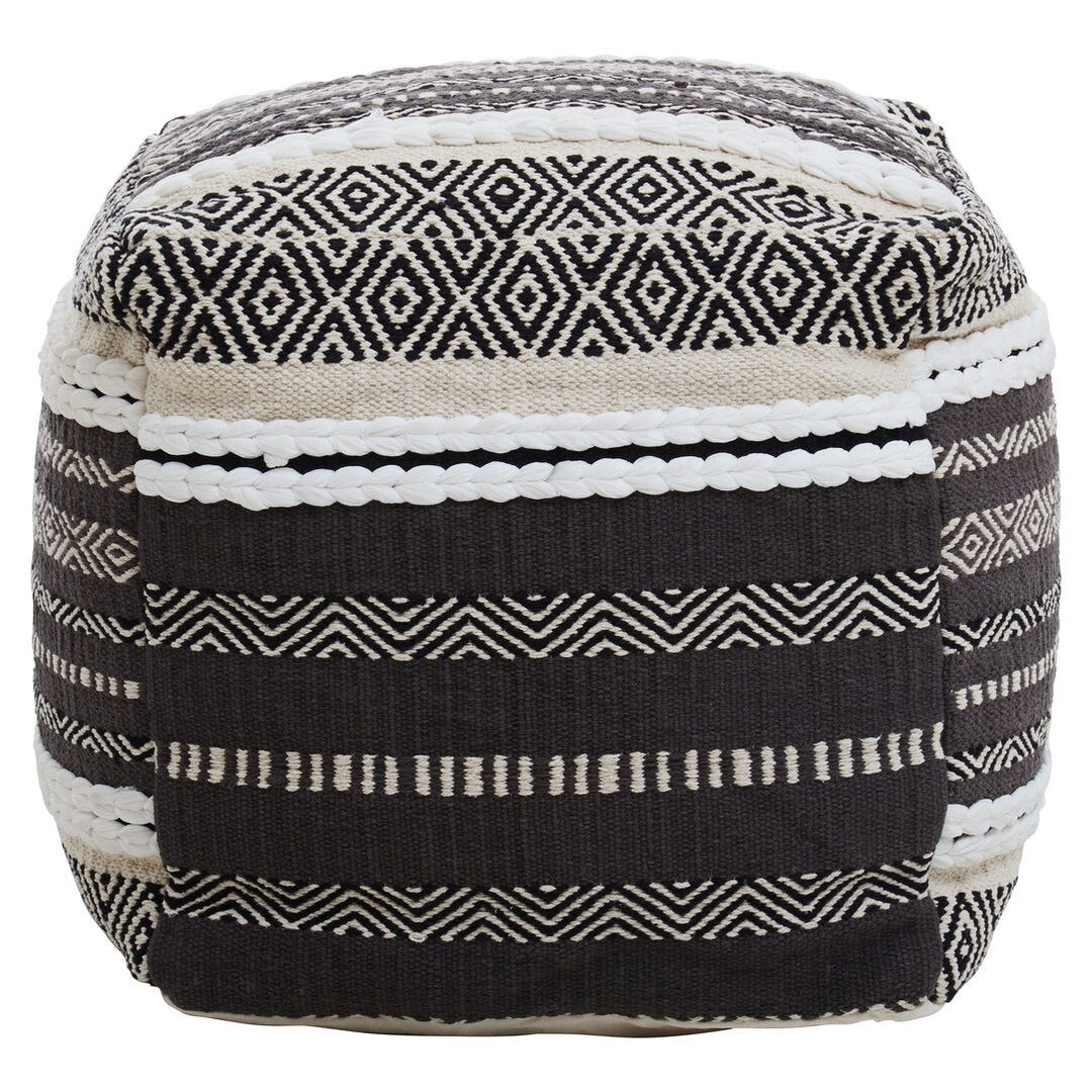Sefina Grey And White Pouffe Studio 55