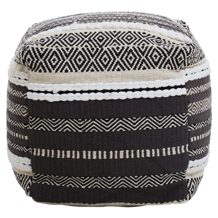 Sefina Grey And White Pouffe Studio 55