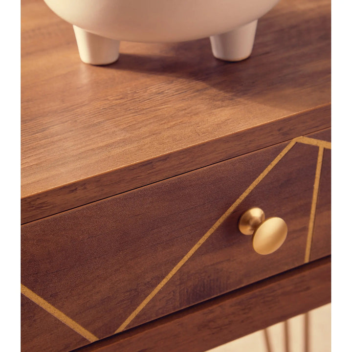 Flora 1 Drawer Draw Side Table with Hairpin Legs Studio 55