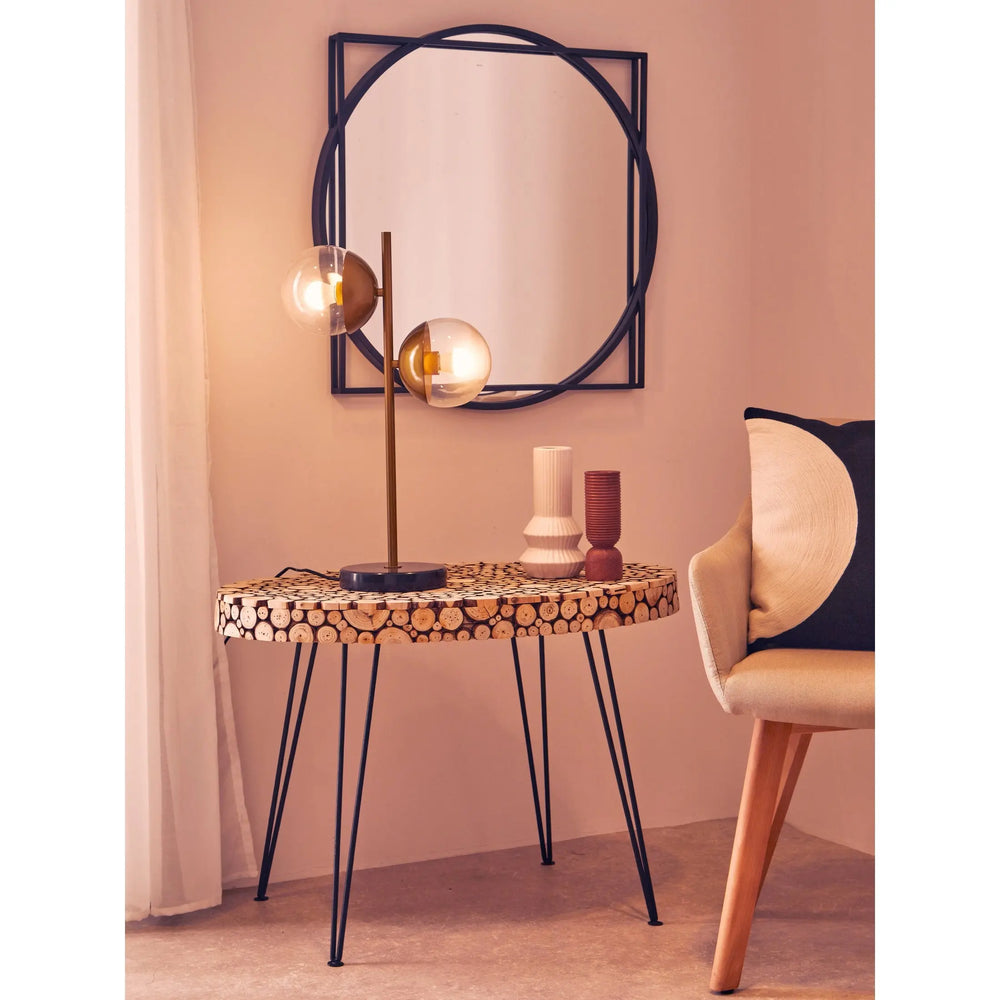 Lucera Wooden Oval Side Table with Hairpin Legs Studio 55