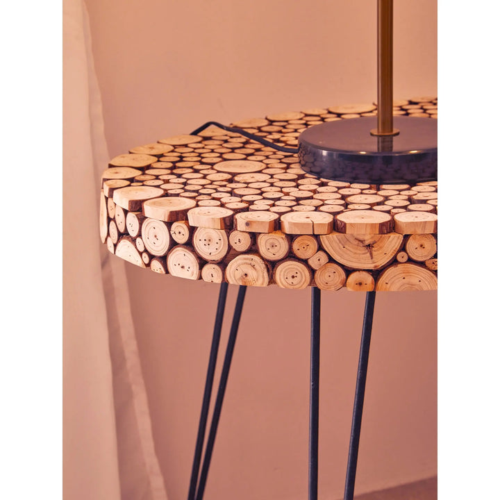 Lucera Wooden Oval Side Table with Hairpin Legs Studio 55