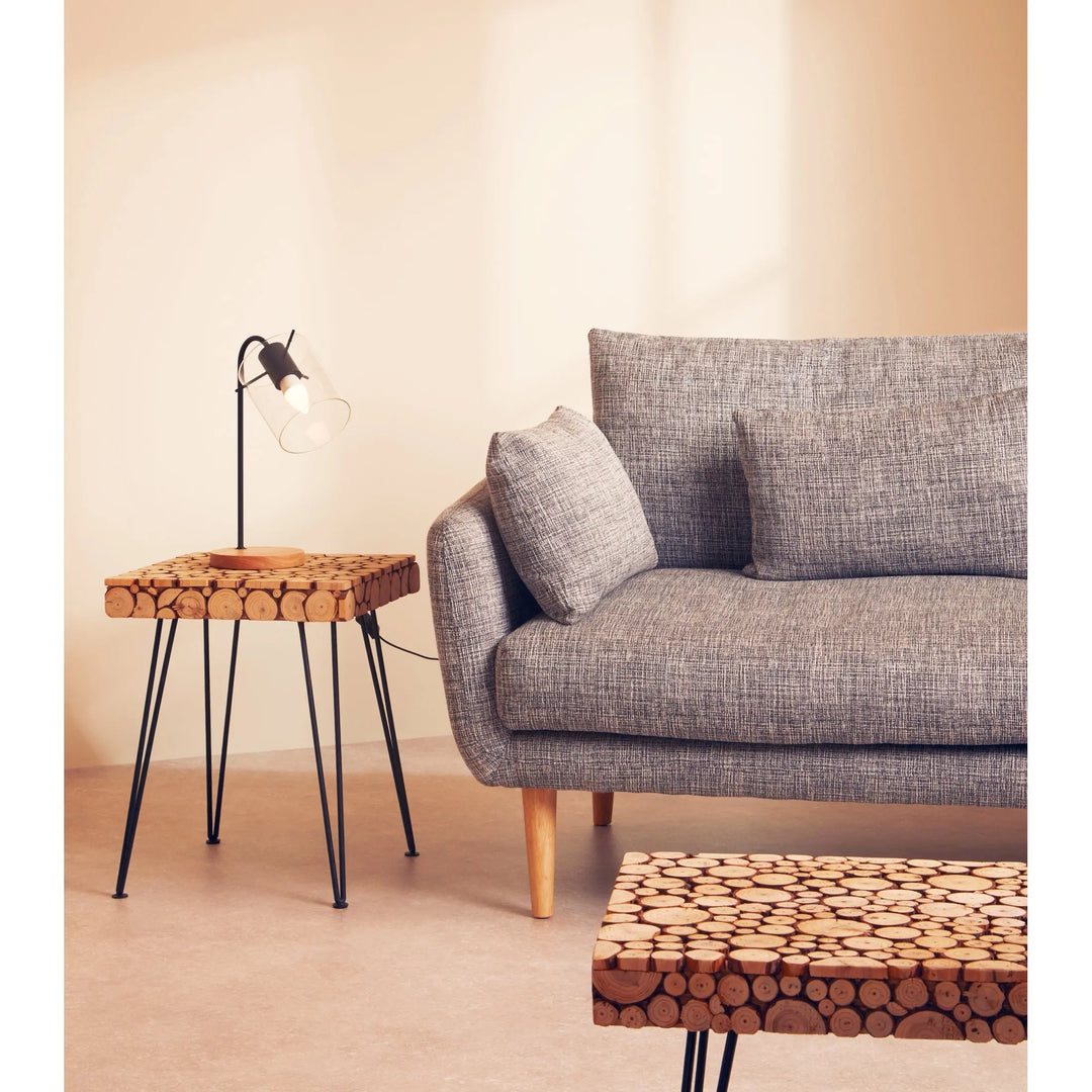 Lucera Wooden Square Side Table with Hairpin Legs Studio 55