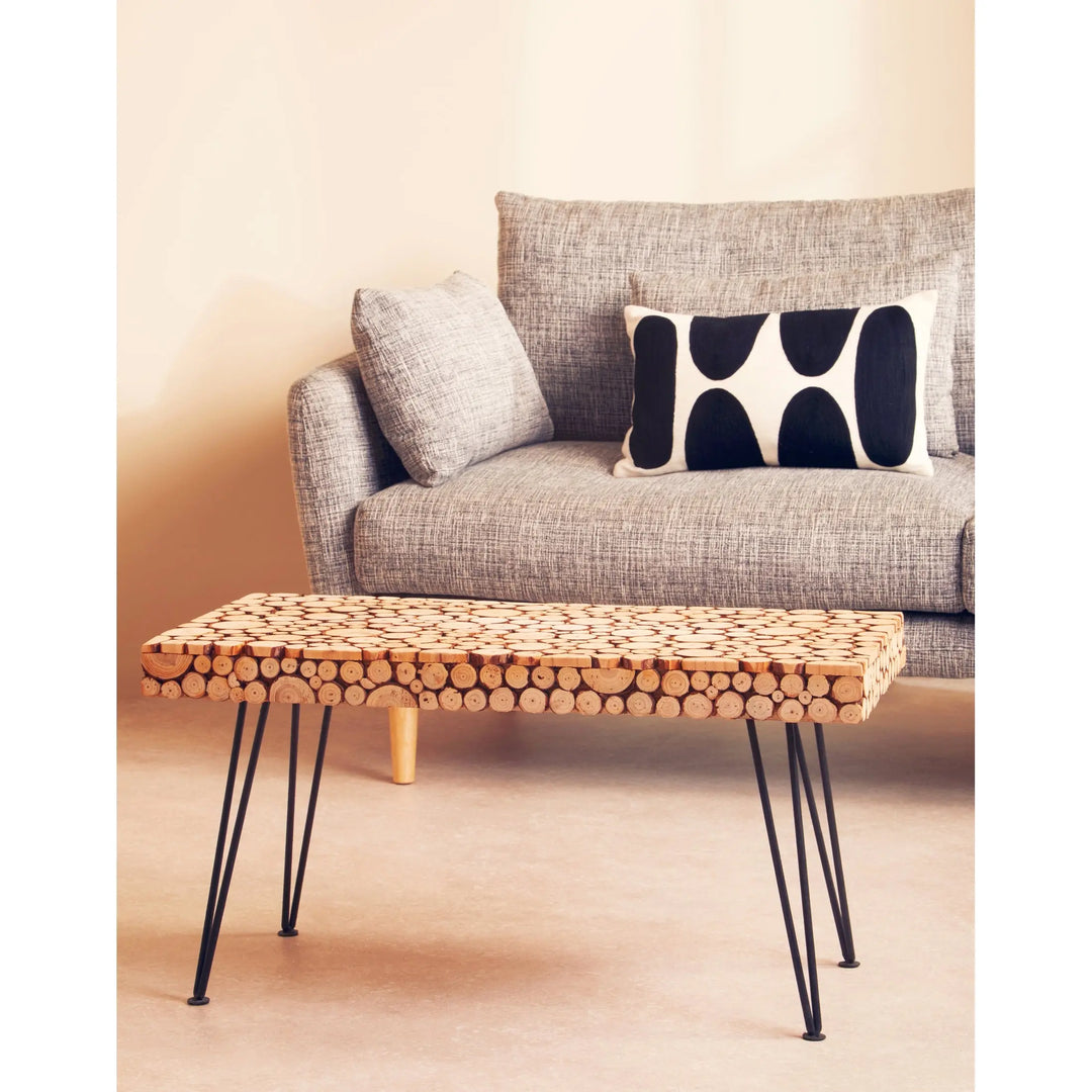 Lucera Wooden Coffee Table with Hairpin Legs Studio 55