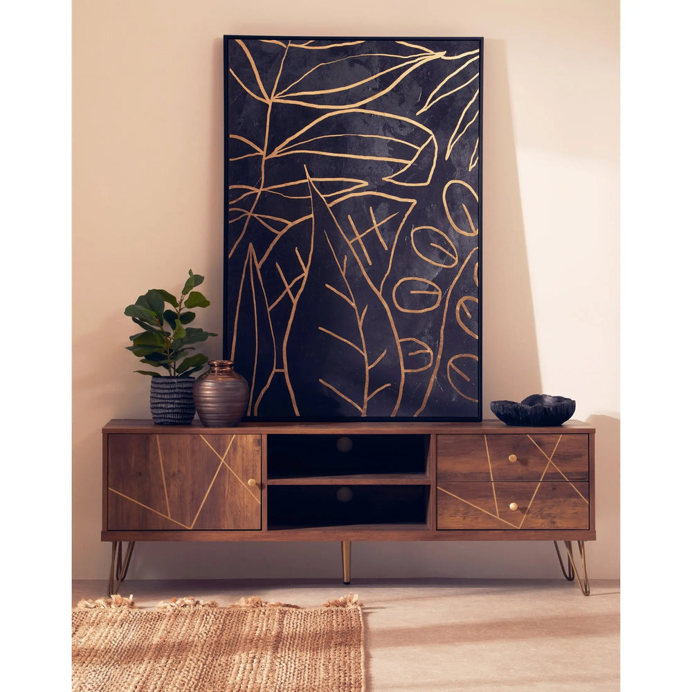 Flora Media Unit – Mid-Century TV Stand with Drawers & Shelves Studio 55