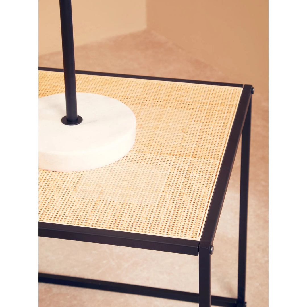 Derok Rattan And Metal Square Side Table Studio 55