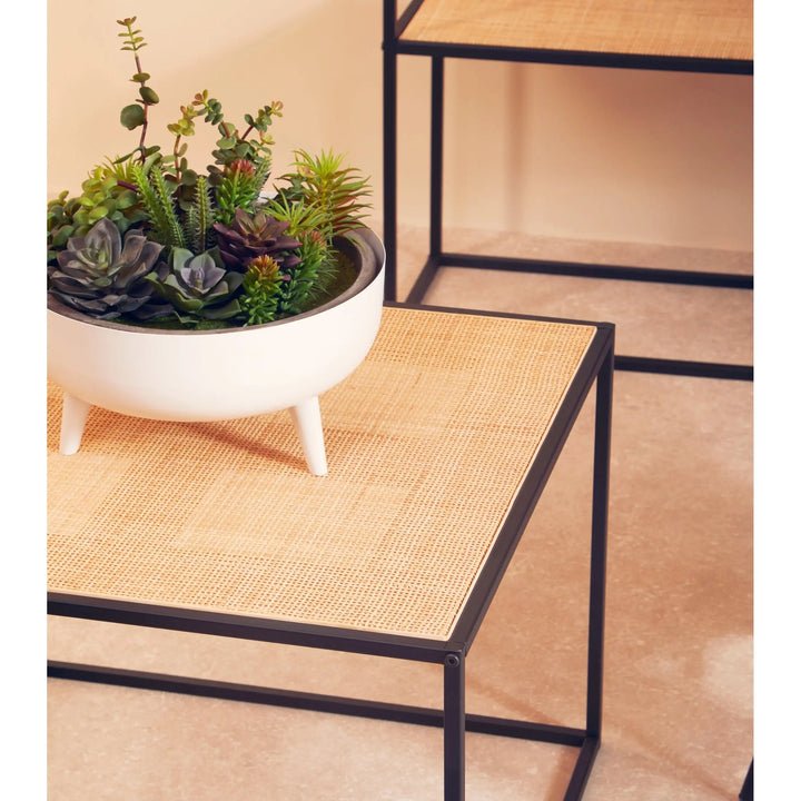 Derok Rattan And Metal Coffee Table Studio 55