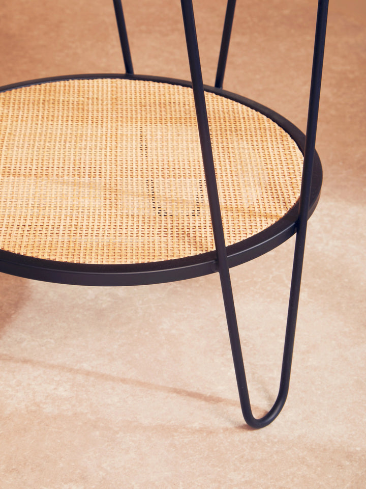 Derok Rattan And Metal Side Table With Hairpin Legs Studio 55