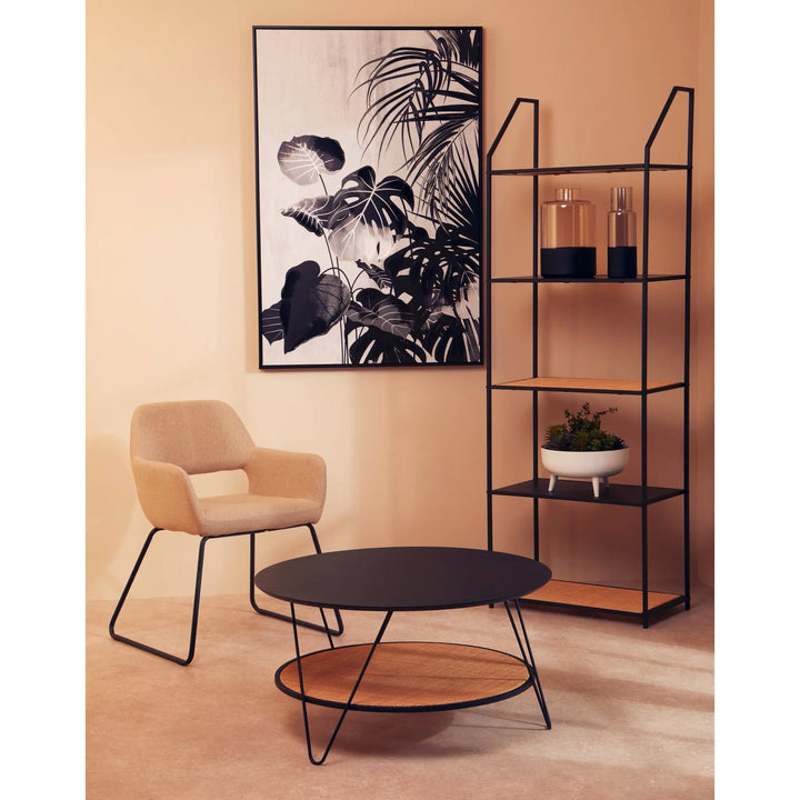 Derok Rattan And Metal Coffee Table With Hairpin Legs Studio 55