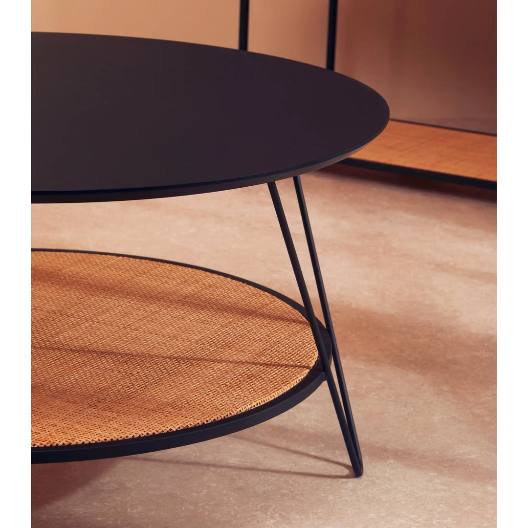 Derok Rattan And Metal Coffee Table With Hairpin Legs Studio 55