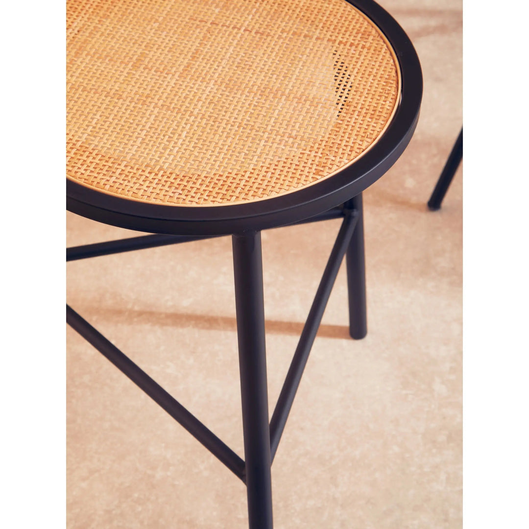 Derok Rattan Seat Stool with Metal Legs Studio 55