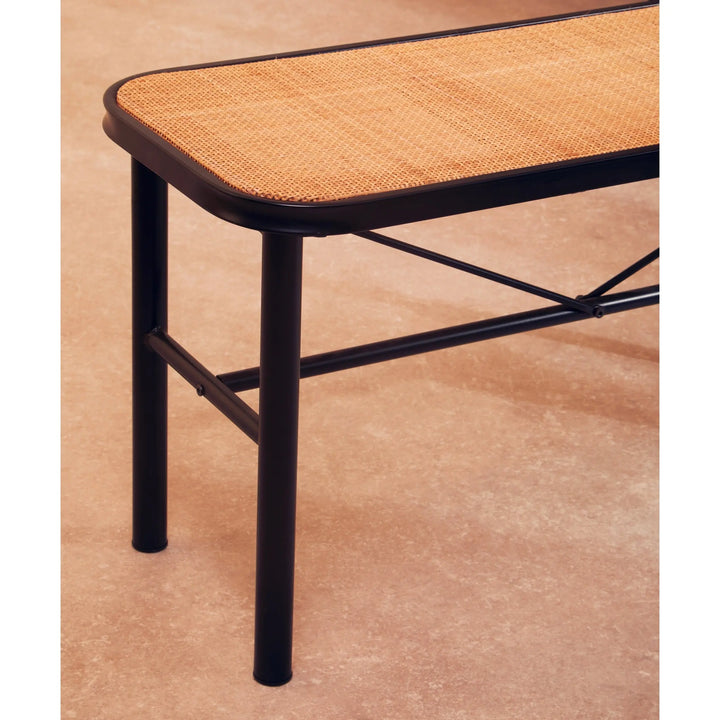 Derok Metal and Rattan Bench Studio 55