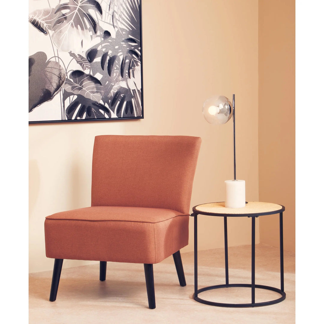 Derok Rattan And Metal Round Side Table Studio 55