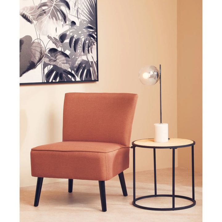 Derok Rattan And Metal Round Side Table Studio 55