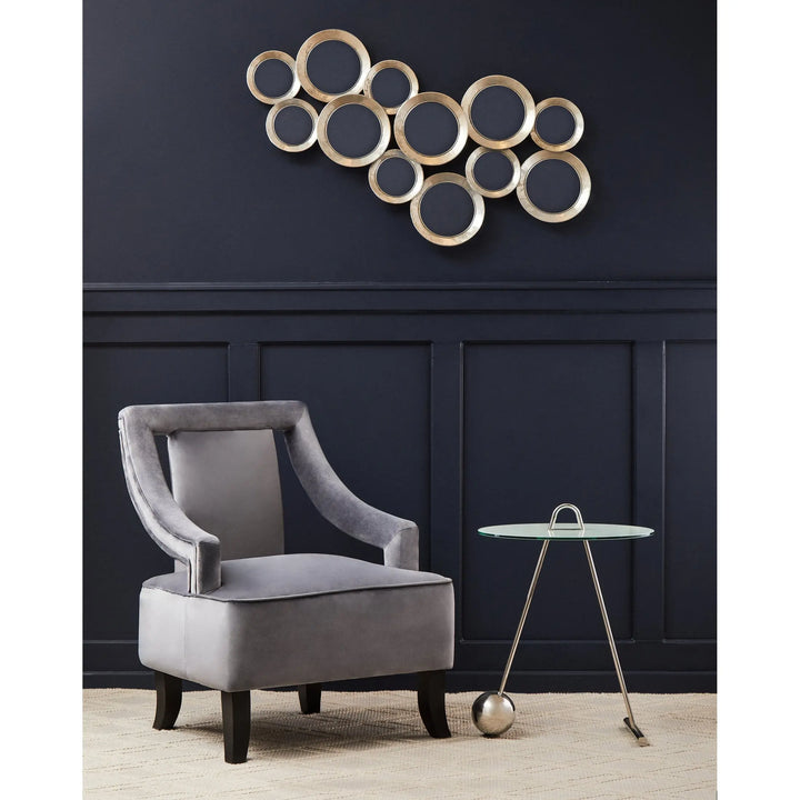 Orelia White Marble Effect End Table with Chrome Legs Studio 55