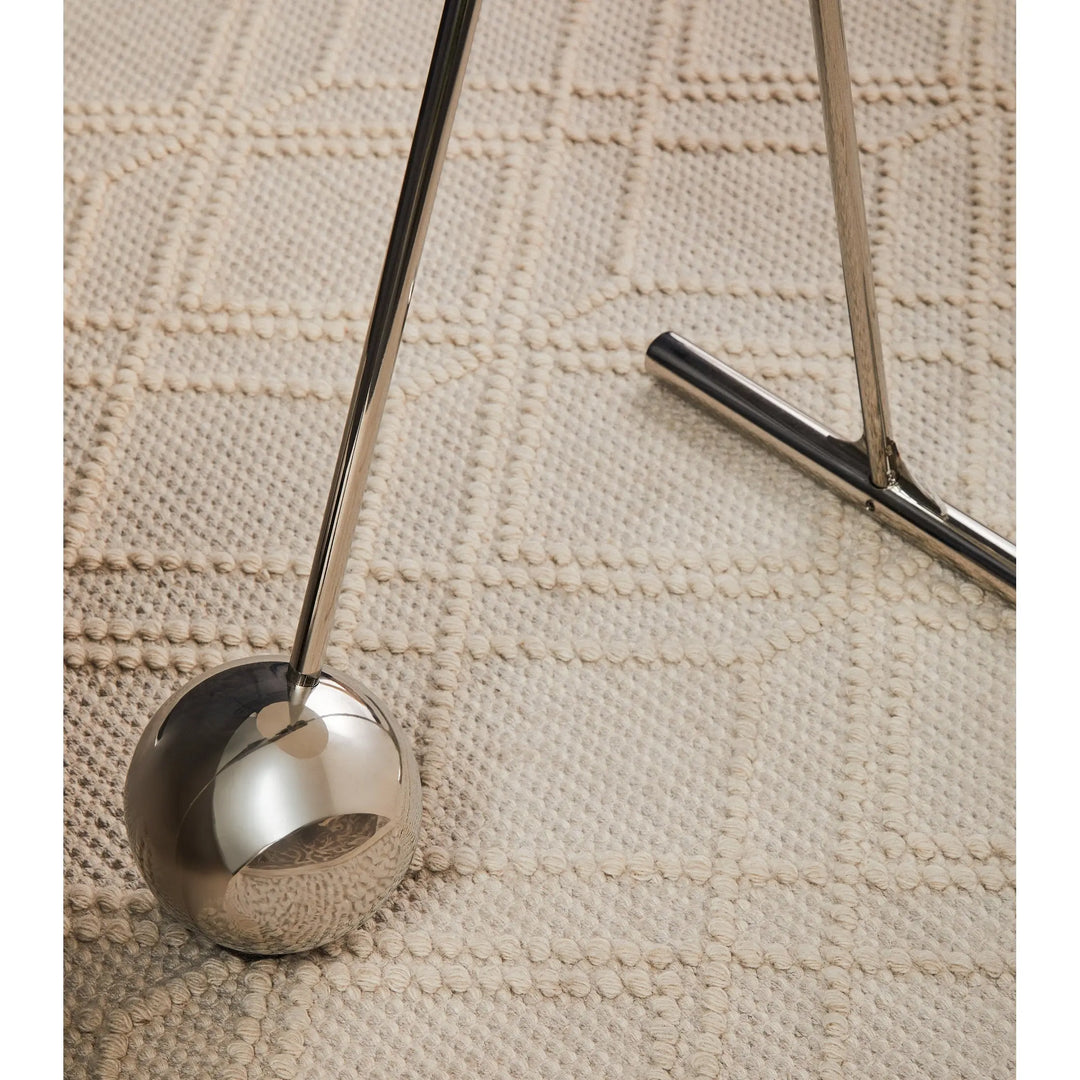 Orelia White Marble Effect End Table with Chrome Legs Studio 55