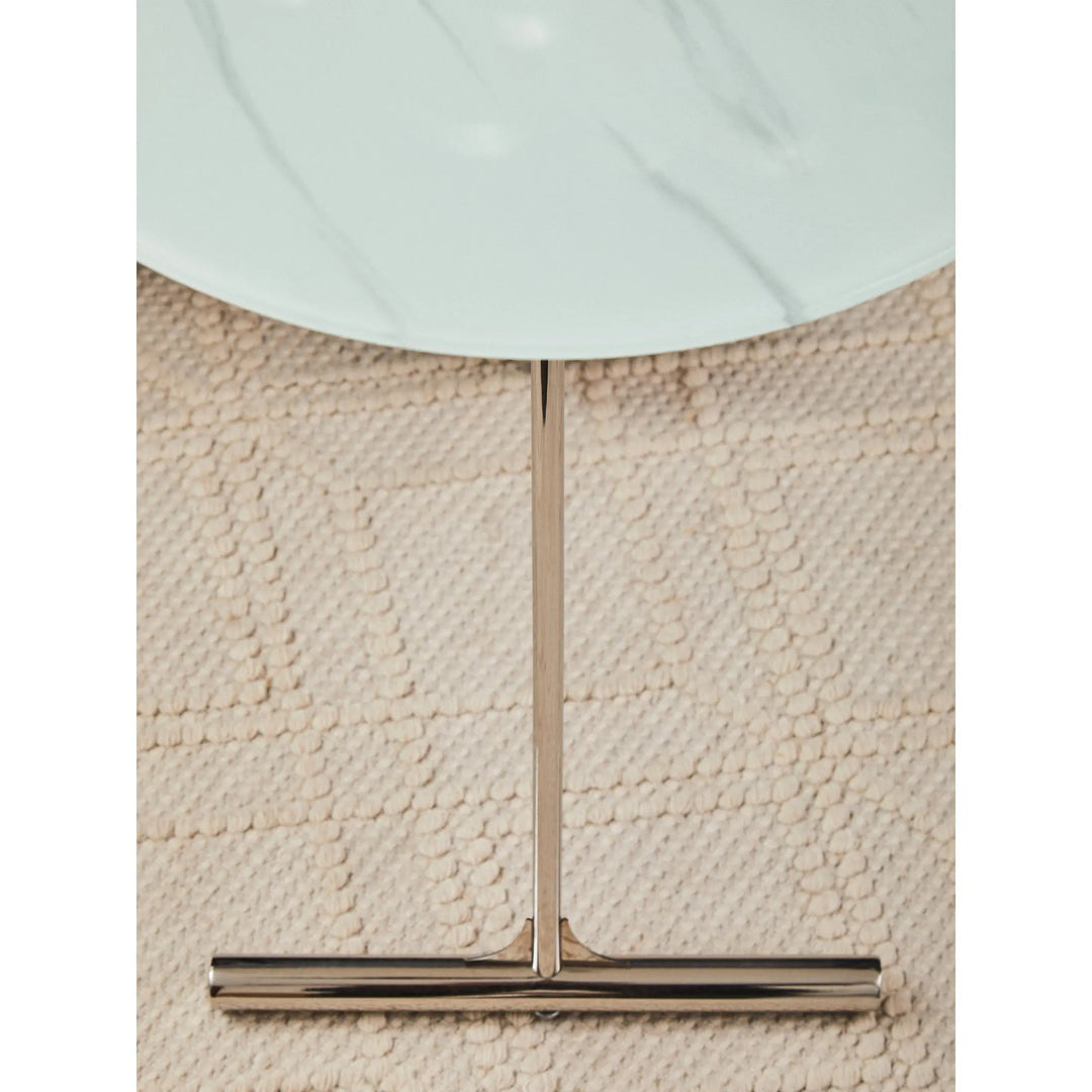 Orelia White Marble Effect End Table with Chrome Legs Studio 55
