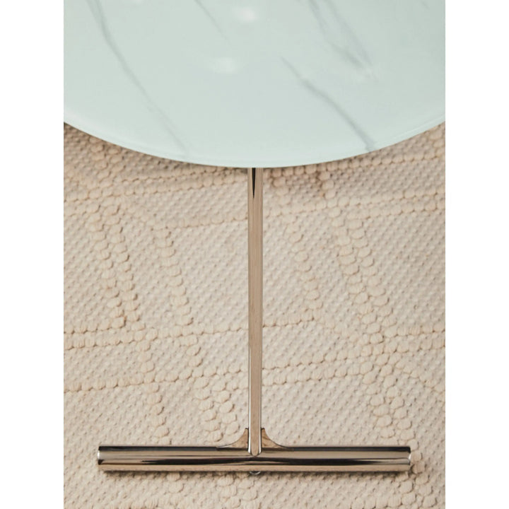 Orelia White Marble Effect End Table with Chrome Legs Studio 55