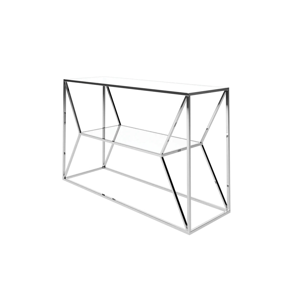 Mattia Clear Glass Console Table Torelli