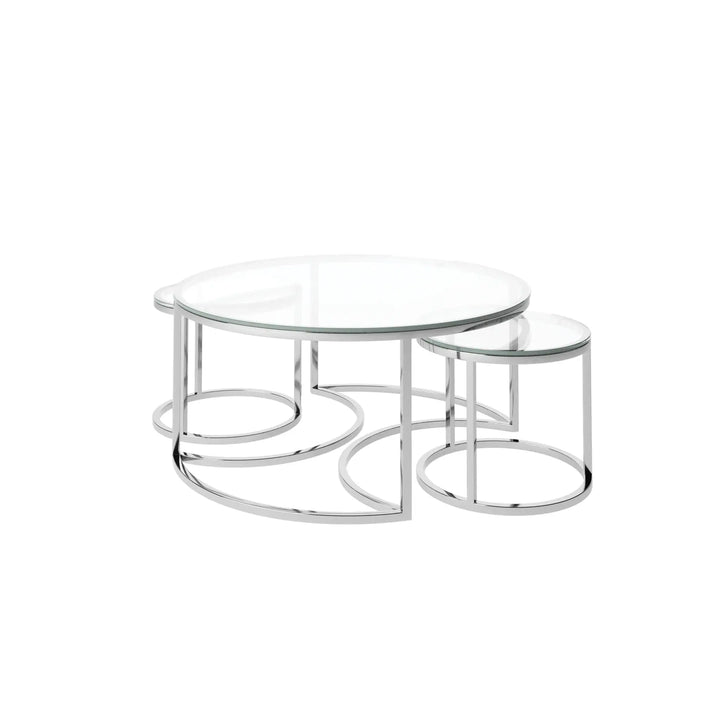 Orlento Clear Glass Coffee Table Set Torelli