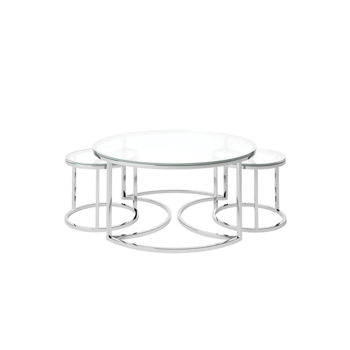 Orlento Clear Glass Coffee Table Set Torelli