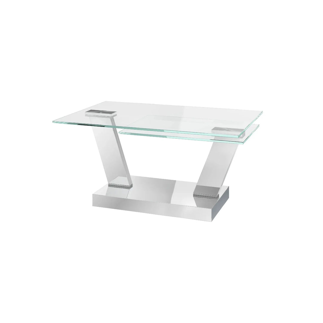 Sparto Clear Glass Swivel Extending Coffee Table Torelli