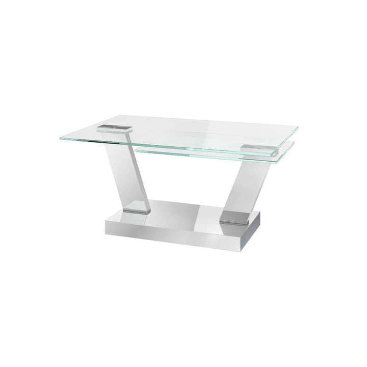 Sparto Clear Glass Swivel Extending Coffee Table Torelli
