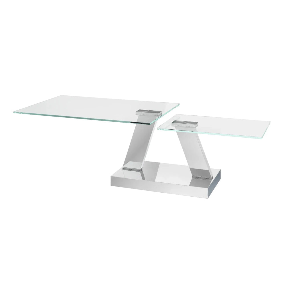 Sparto Clear Glass Swivel Extending Coffee Table Torelli