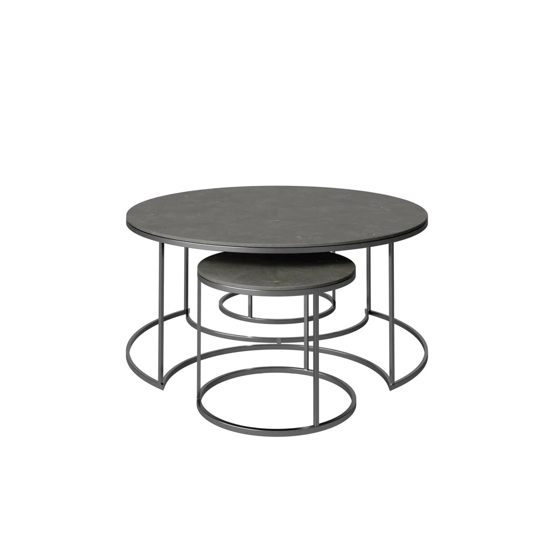 Orlento Matte Grey Ceramic Coffee Table Set Torelli