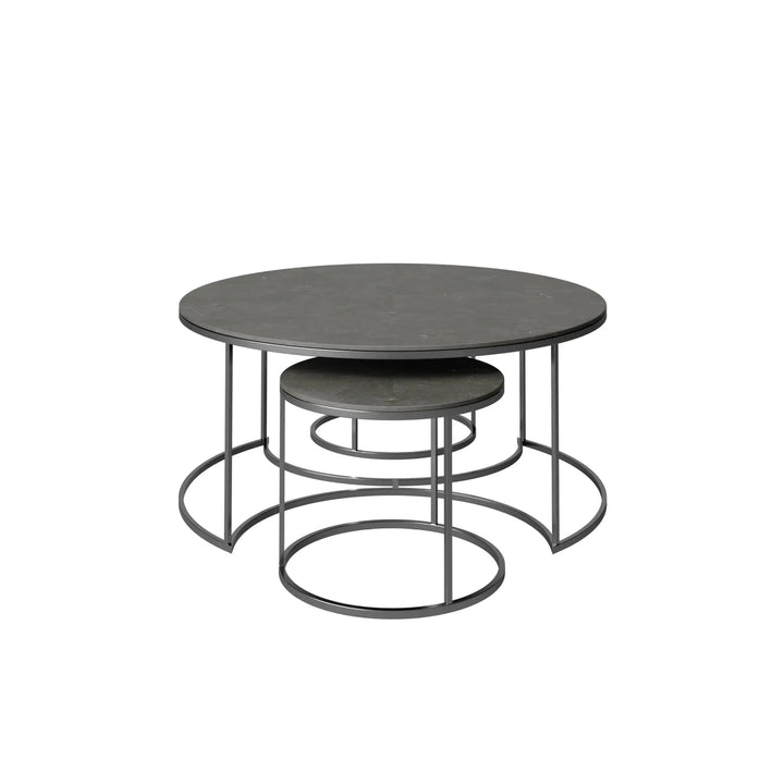 Orlento Matte Grey Ceramic Coffee Table Set Torelli
