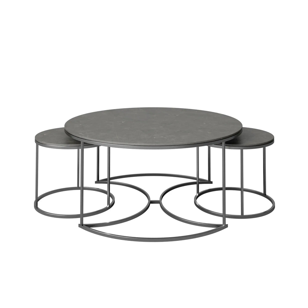 Orlento Matte Grey Ceramic Coffee Table Set Torelli