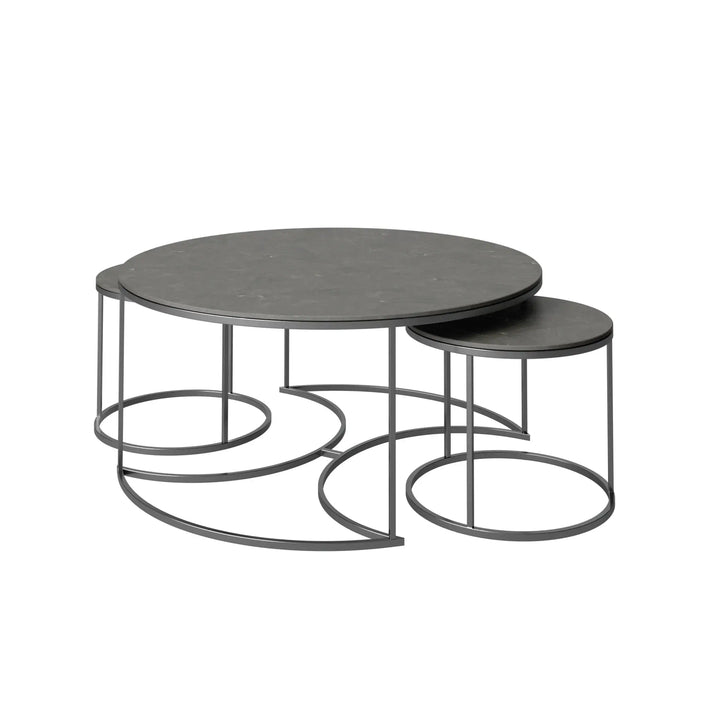 Orlento Matte Grey Ceramic Coffee Table Set Torelli