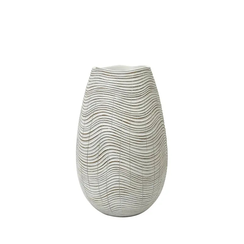 White and Brown Polyresin Vase Lina Home