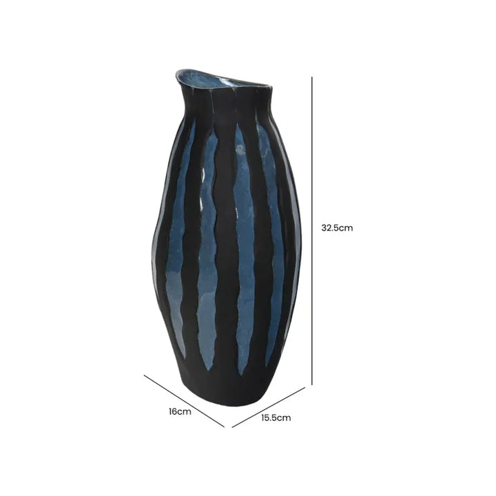 Black and Blue Ceramic Vase Lina Home
