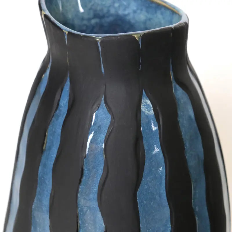 Black and Blue Ceramic Vase Lina Home