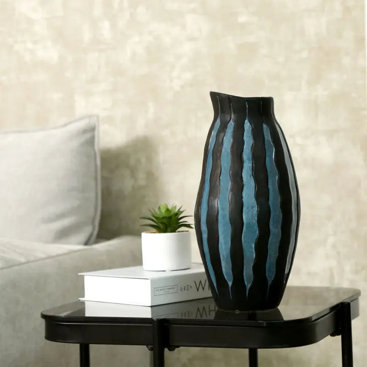 Black and Blue Ceramic Vase Lina Home