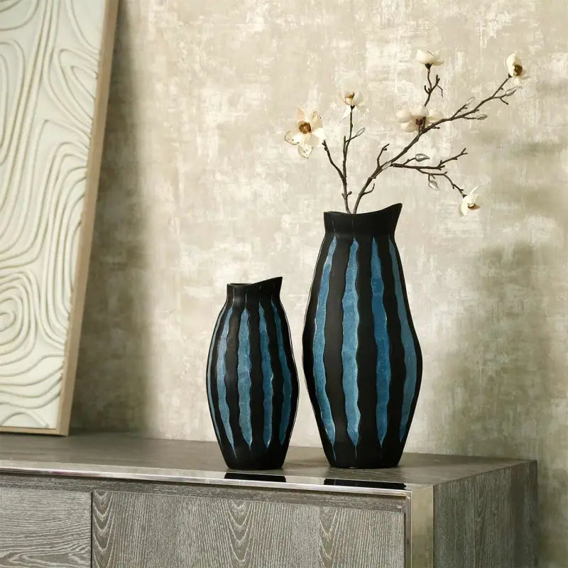Black and Blue Ceramic Vase Lina Home
