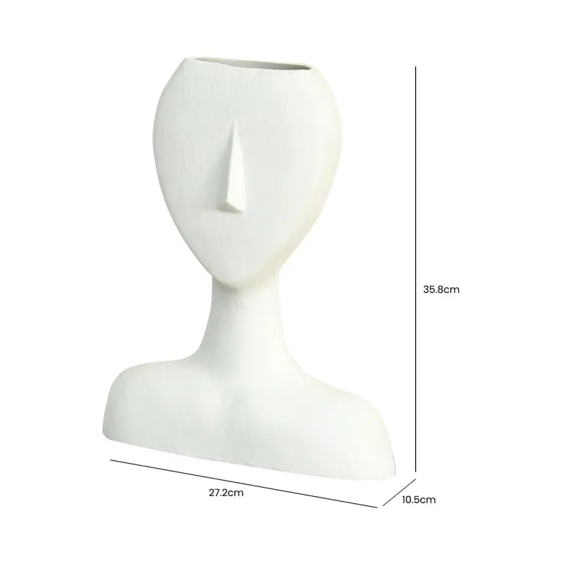 White Face Ceramic Vase Lina Home