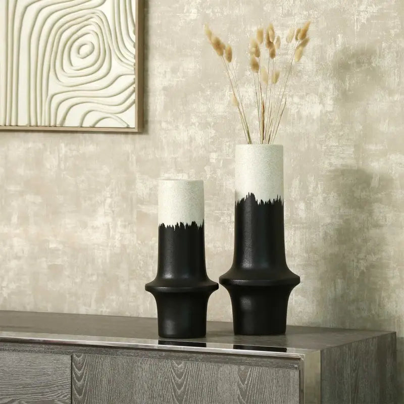 Black and White Ceramic Vase Lina Home