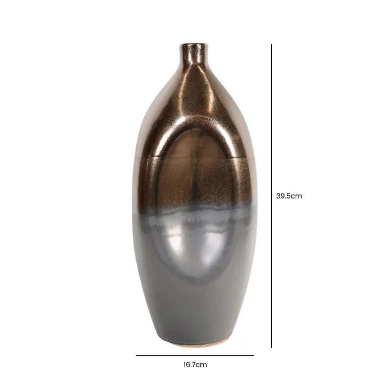 Black and Gold Ceramic Vase Lina Home