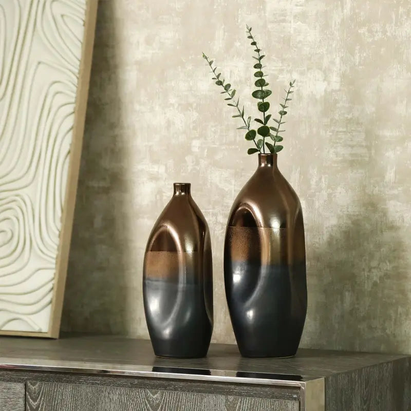 Black and Gold Ceramic Vase Lina Home